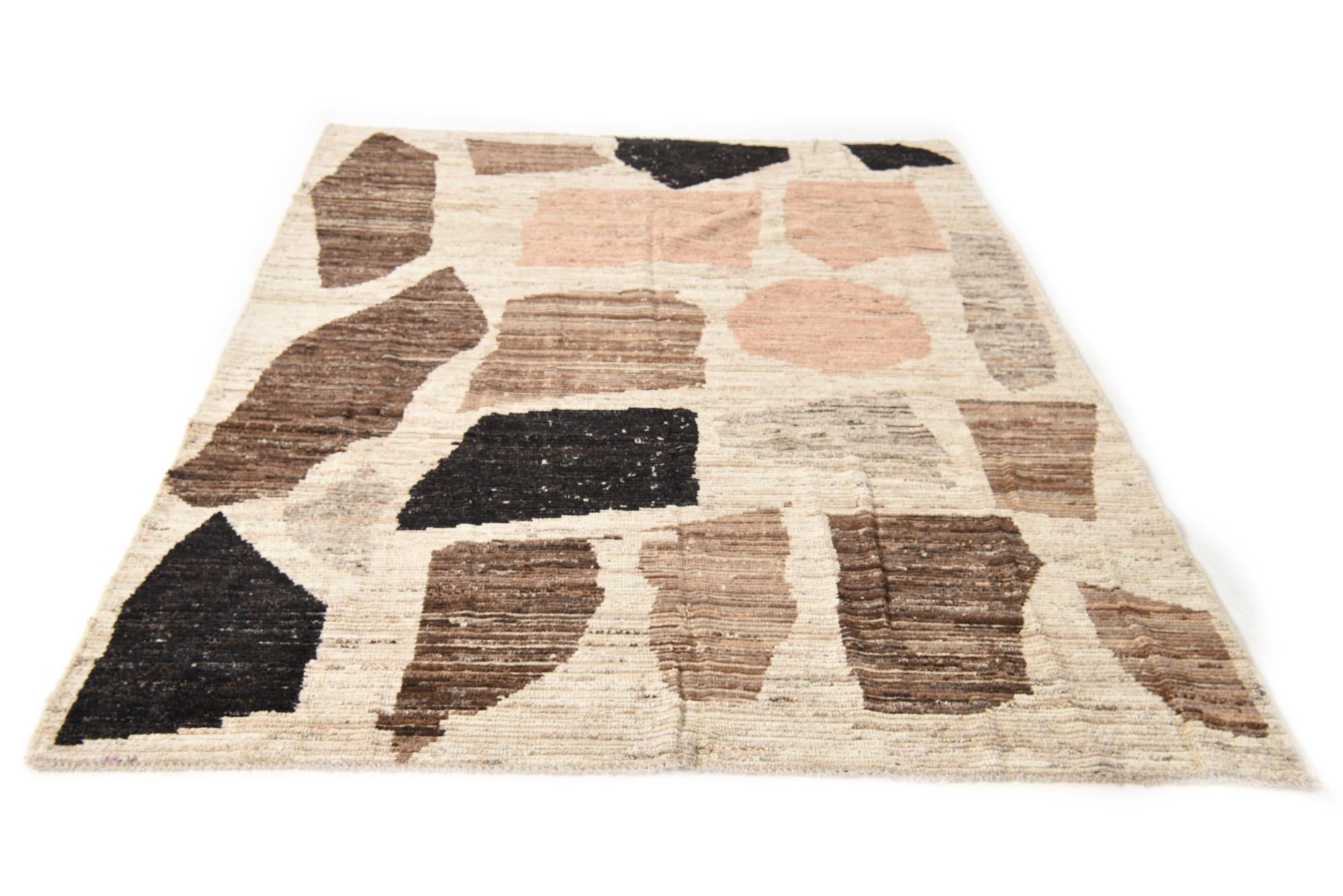 6' x 8' 9 Hand Knotted Moroccan Wool Rug