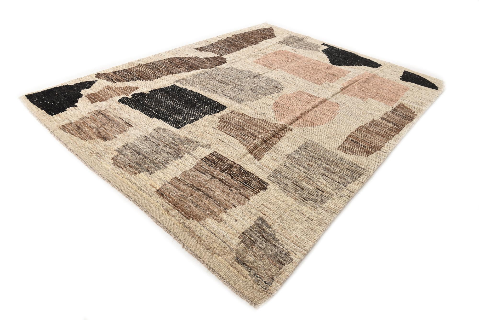 7' 11 x 10' 6 Hand Knotted Moroccan Wool Rug