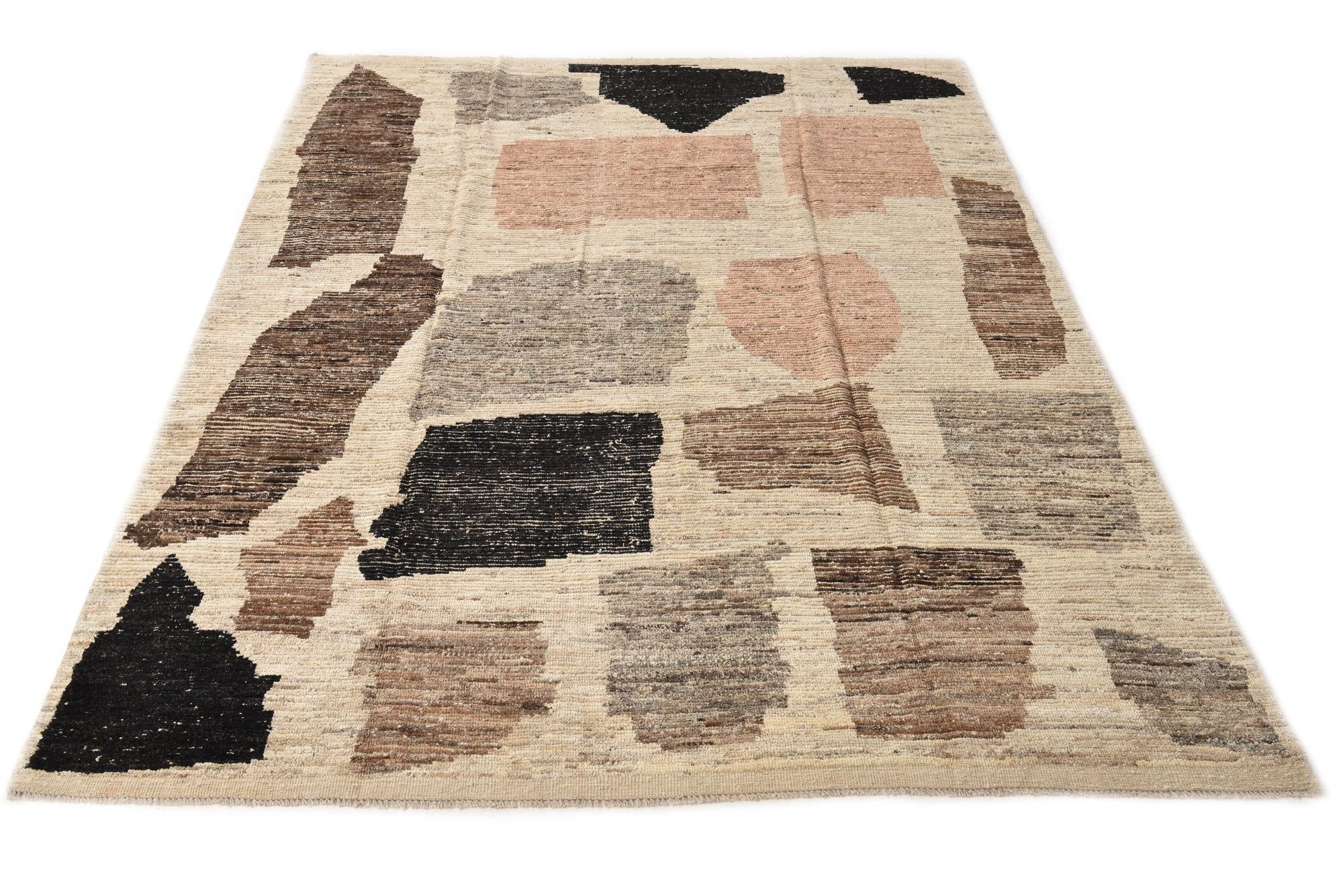7' 11 x 10' 6 Hand Knotted Moroccan Wool Rug