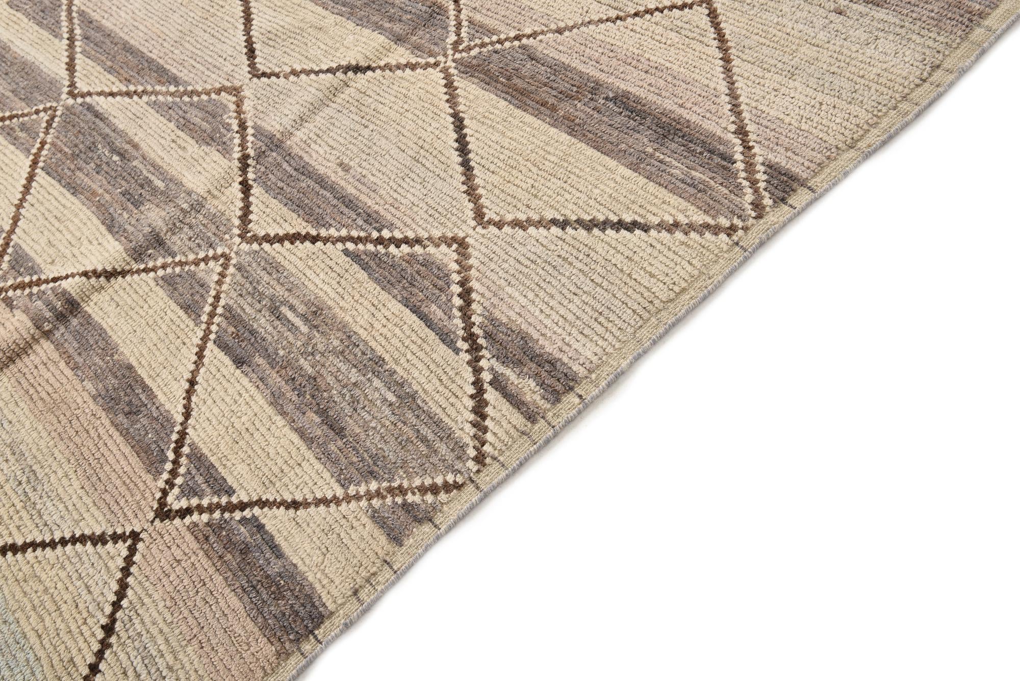 8' 1 x 9' 5 Hand Knotted Moroccan Wool Rug