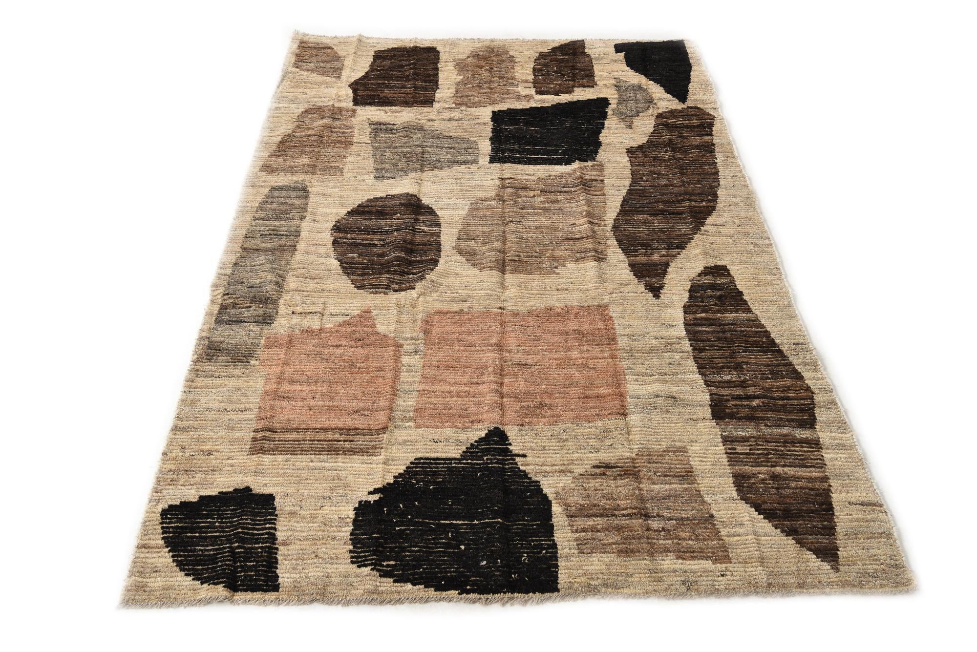 6' x 9' 8 Hand Knotted Moroccan Wool Rug