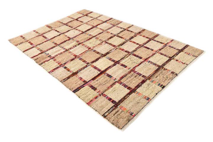 4' 6 x 6' 8 Hand Knotted Moroccan Wool Rug