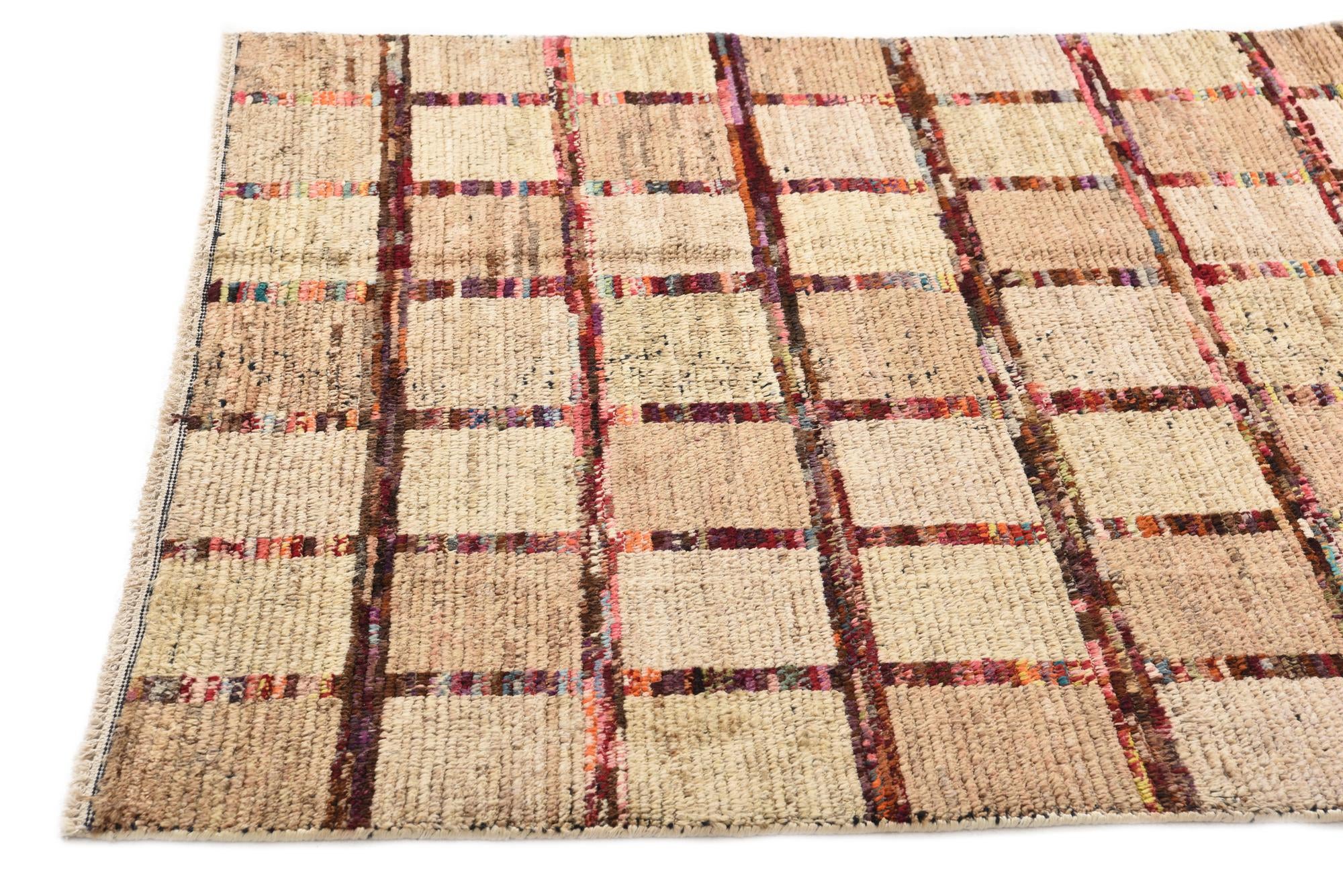 4' 6 x 6' 8 Hand Knotted Moroccan Wool Rug