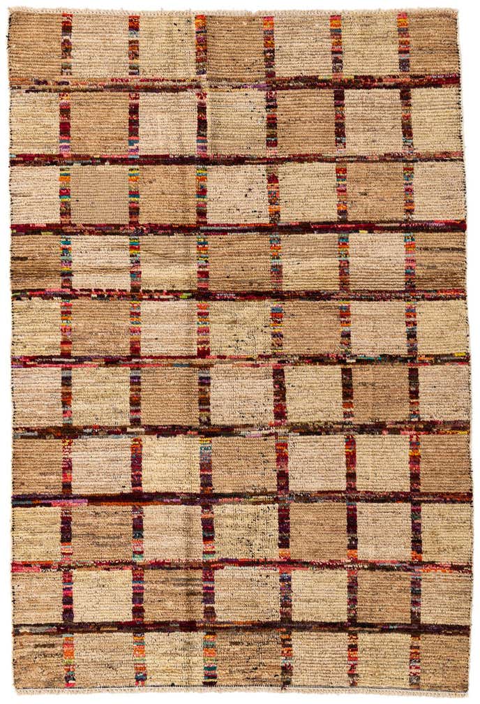 4' 6 x 6' 8 Hand Knotted Moroccan Wool Rug