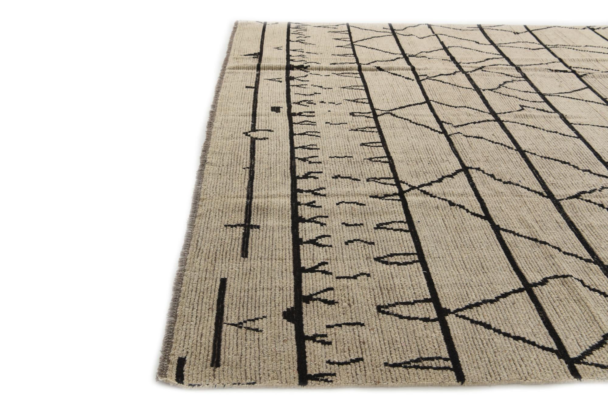 9' x 11' 7 Hand Knotted Moroccan Wool Rug