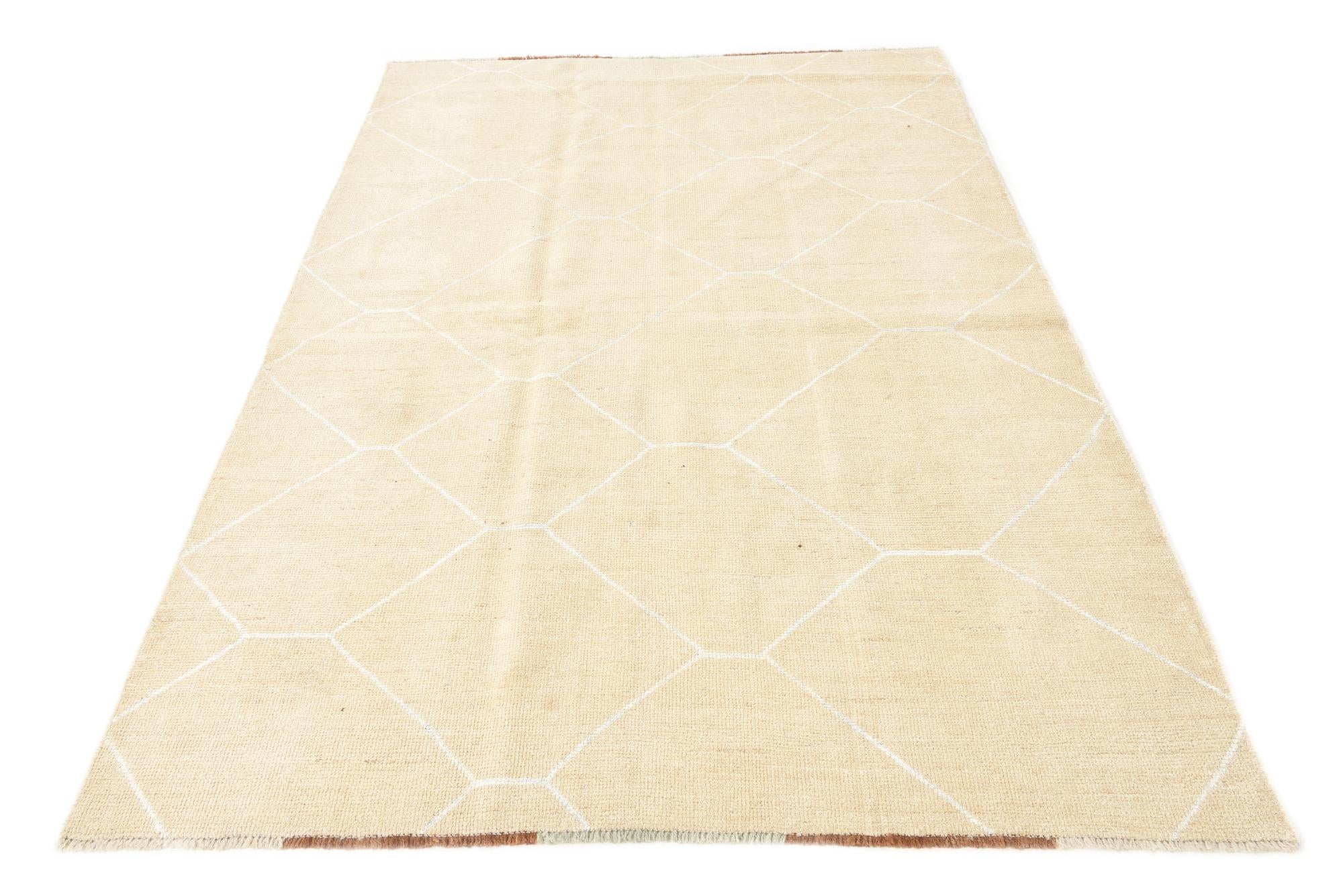 5' 8 x 8' 3 Hand Knotted Moroccan Wool Rug