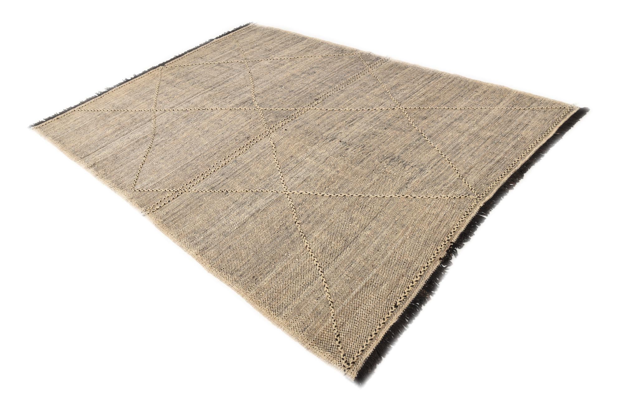 7' x 9' 6 Hand Knotted Moroccan Wool Rug
