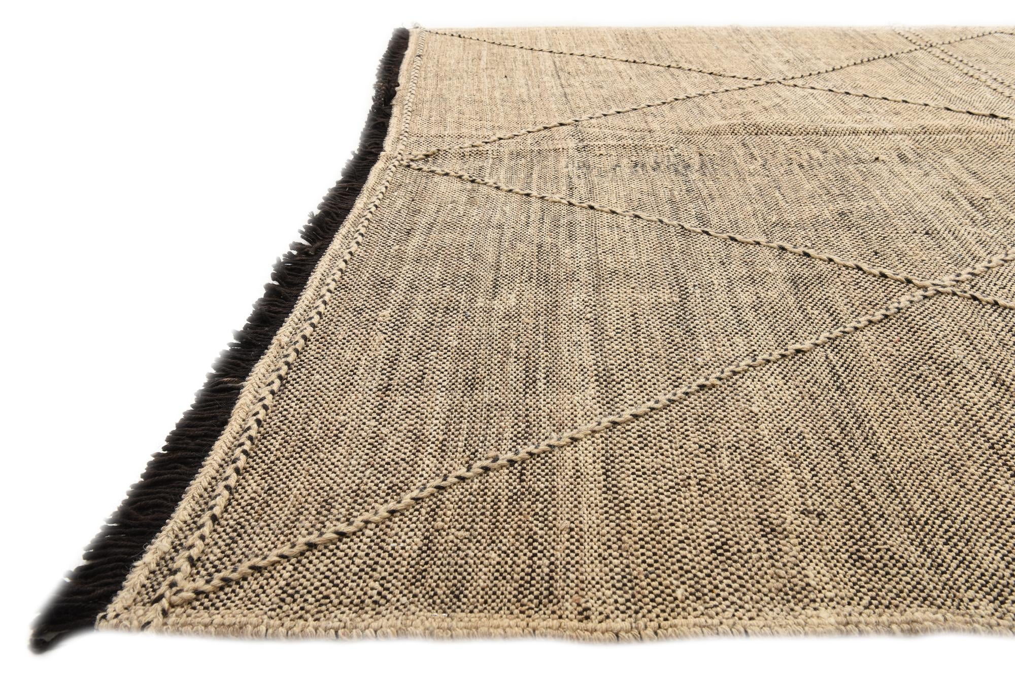 7' x 9' 6 Hand Knotted Moroccan Wool Rug