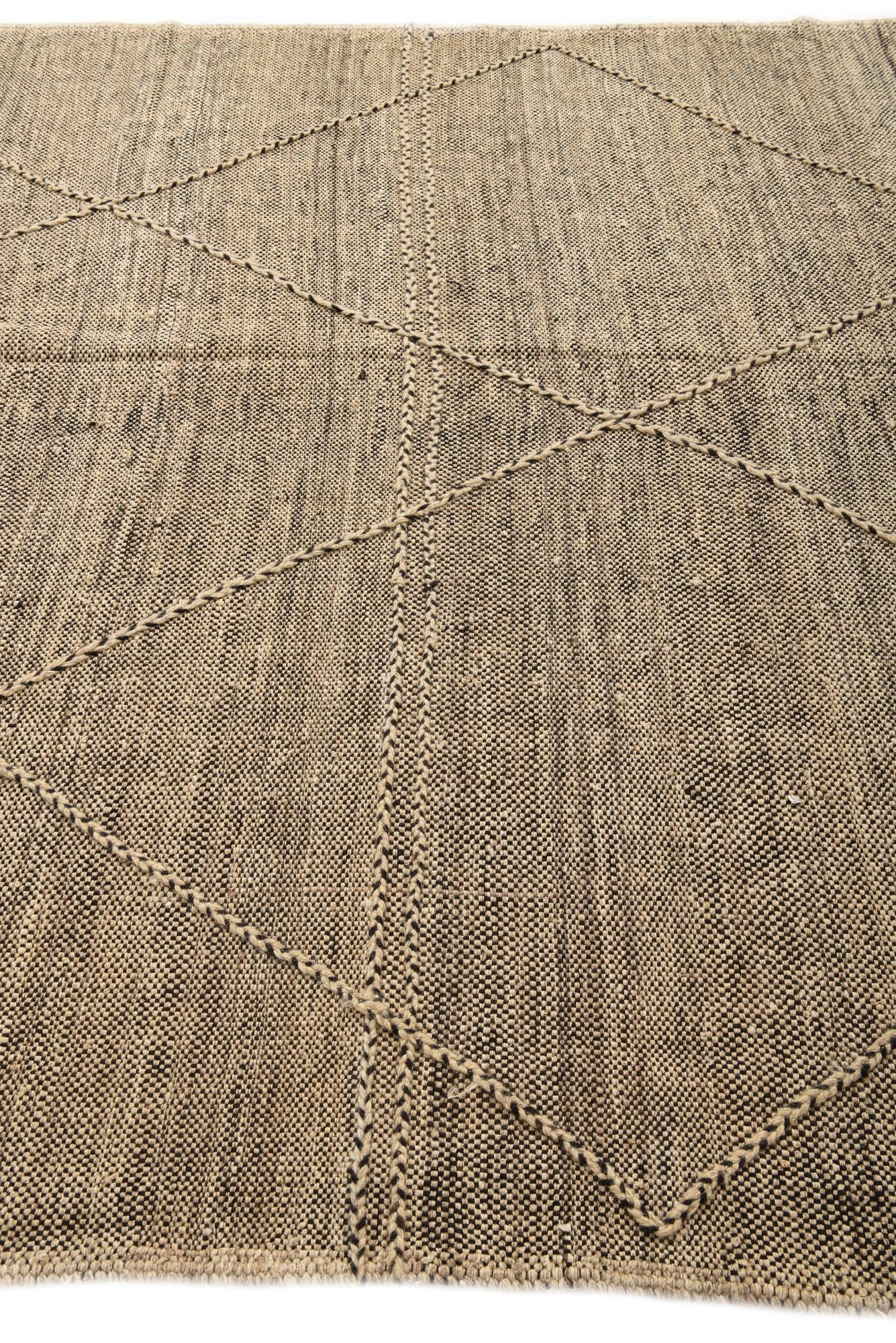 7' x 9' 6 Hand Knotted Moroccan Wool Rug