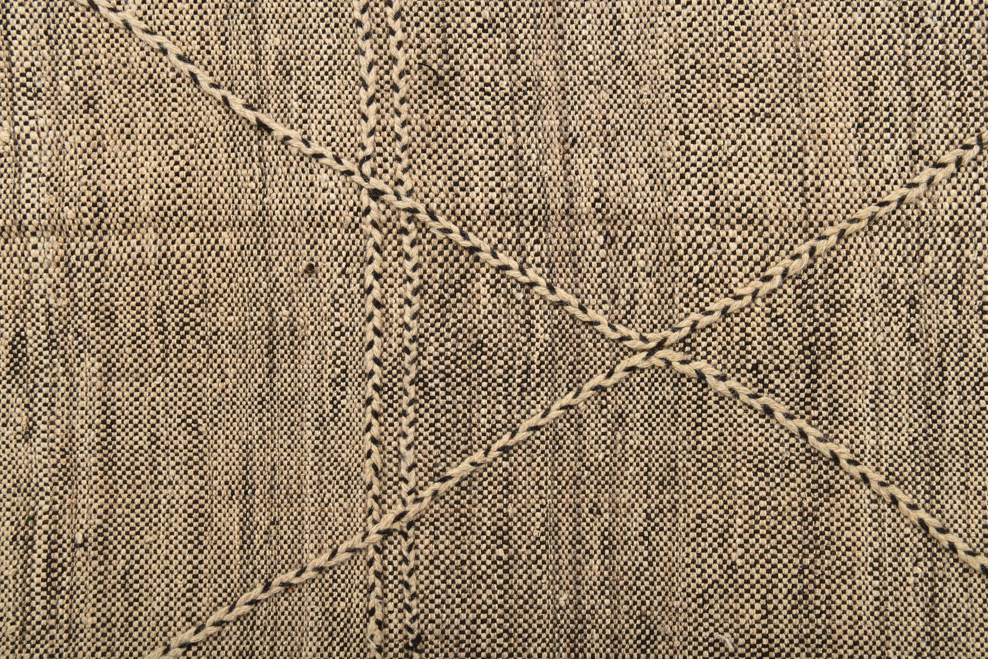 7' x 9' 6 Hand Knotted Moroccan Wool Rug