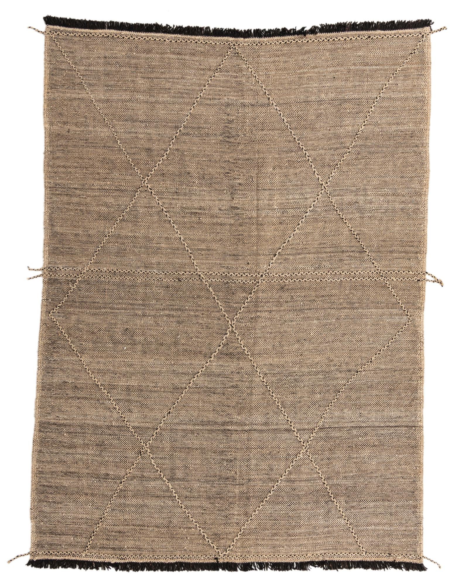 7' x 9' 6 Hand Knotted Moroccan Wool Rug