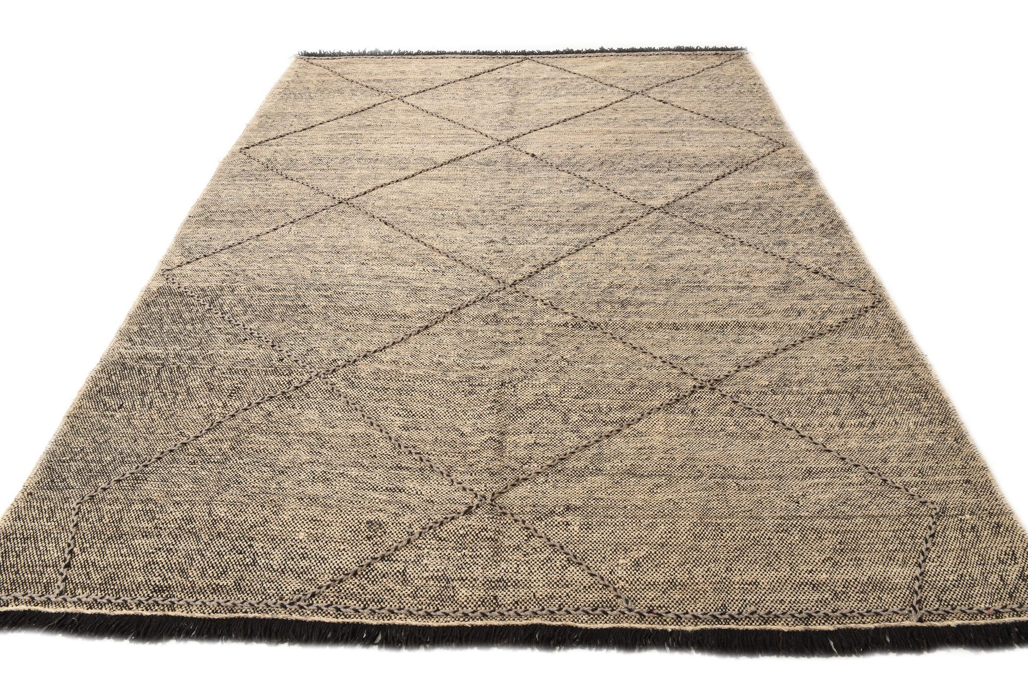 7' 3 x 9' 8 Hand Knotted Moroccan Wool Rug