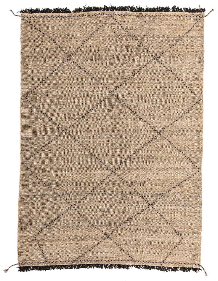 Detail image of 5' 9 x 8' 2 Hand Knotted Moroccan Wool Rug