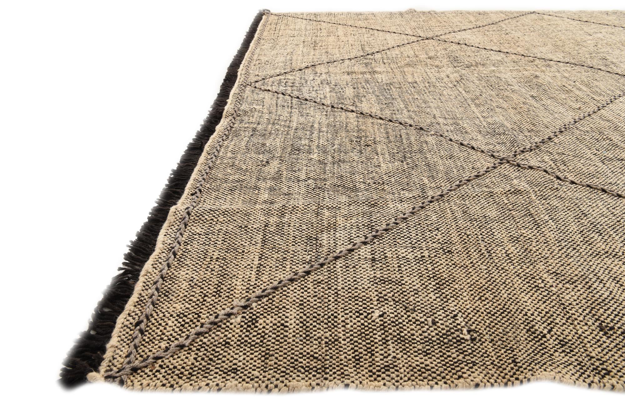 8' 6 x 9' 3 Hand Knotted Moroccan Wool Rug