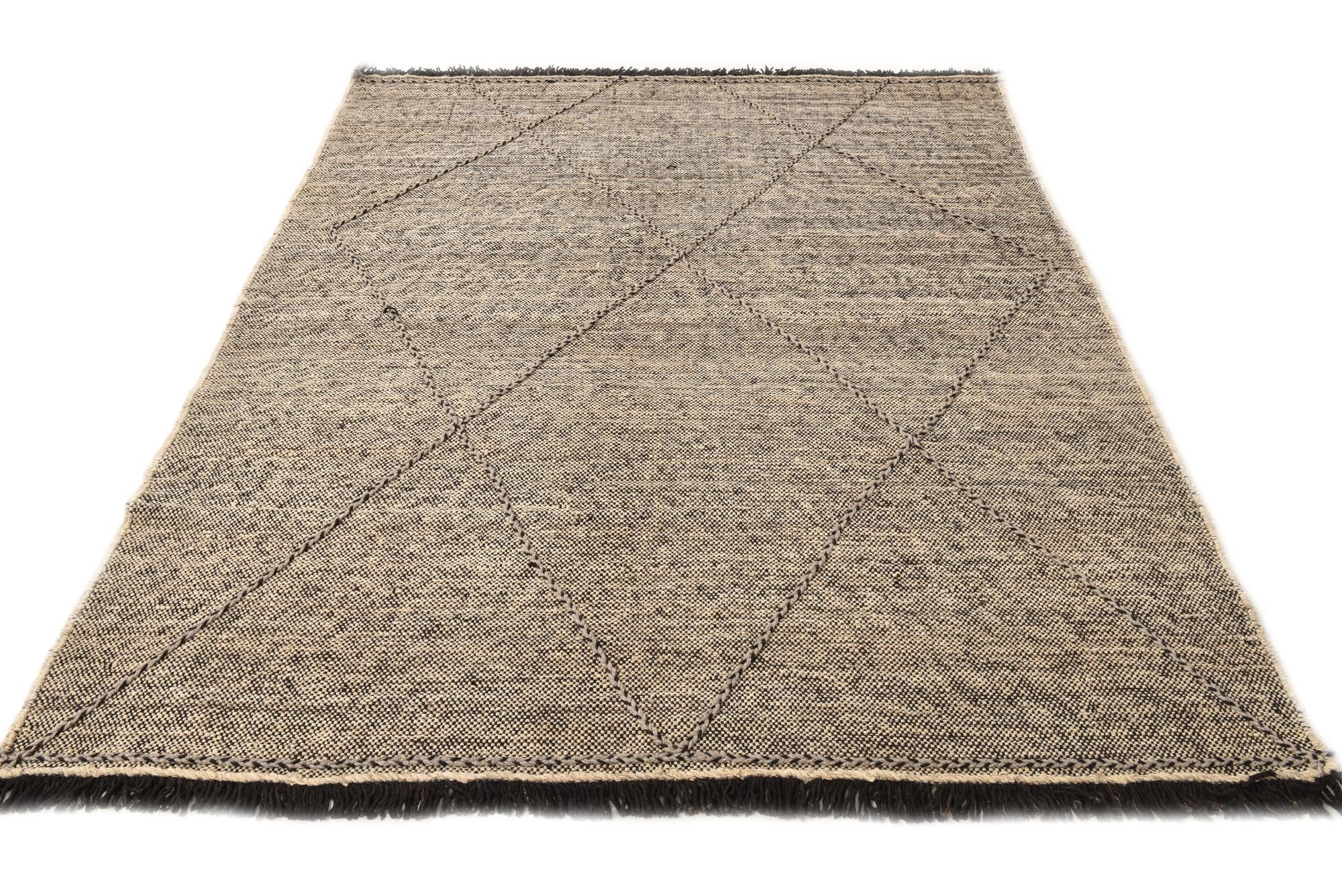 6' 1 x 7' 6 Hand Knotted Moroccan Wool Rug