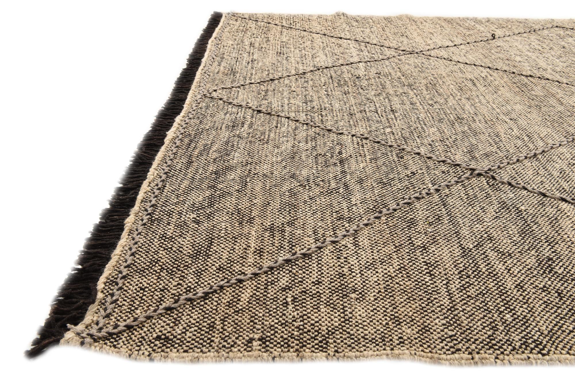 6' 1 x 7' 6 Hand Knotted Moroccan Wool Rug