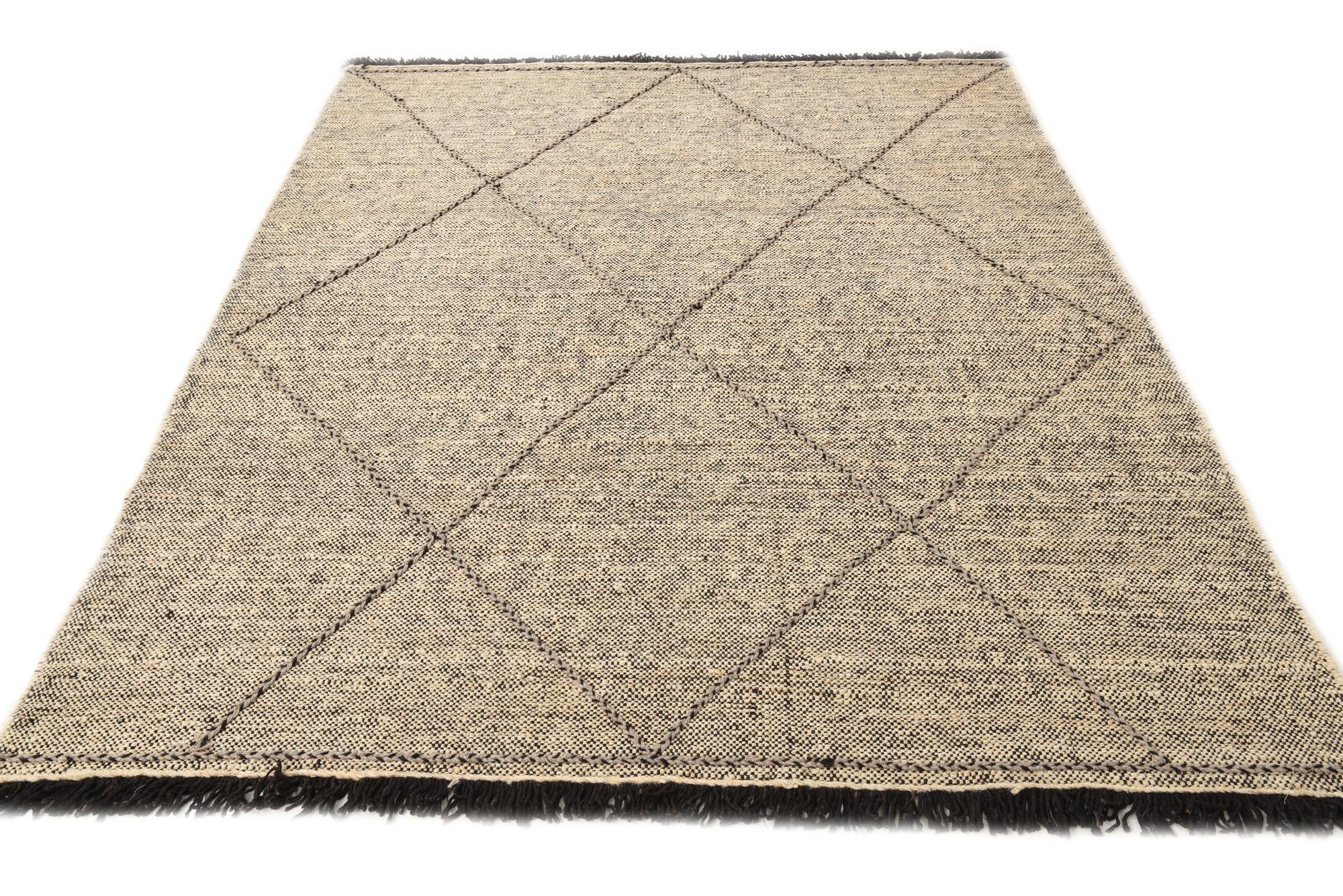6' 2 x 7' 6 Hand Knotted Moroccan Wool Rug