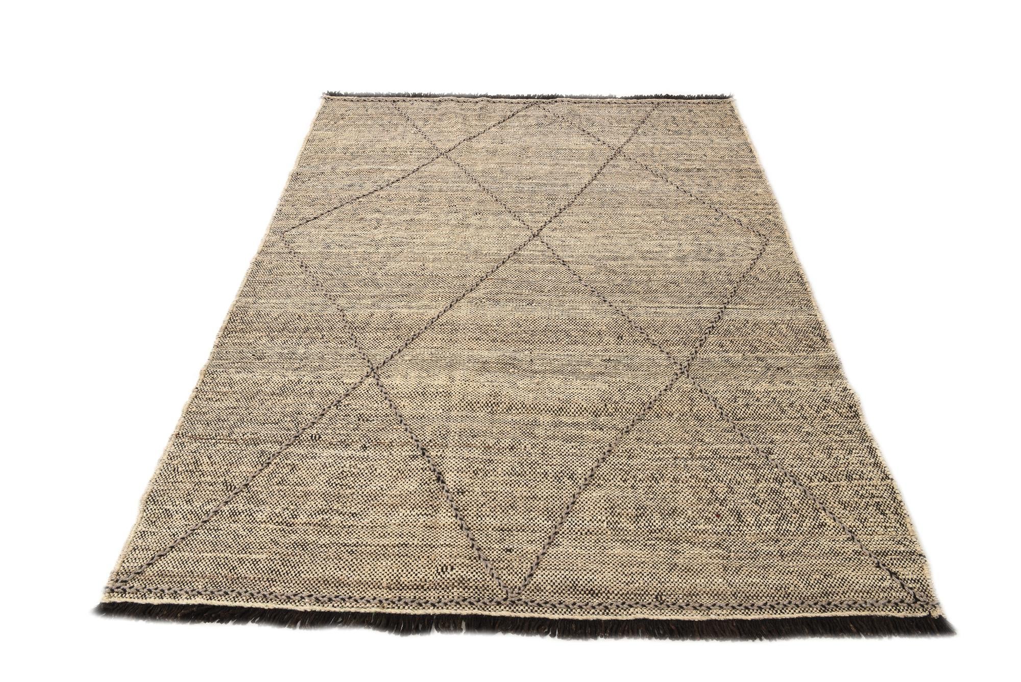 5' 11 x 7' 7 Hand Knotted Moroccan Wool Rug