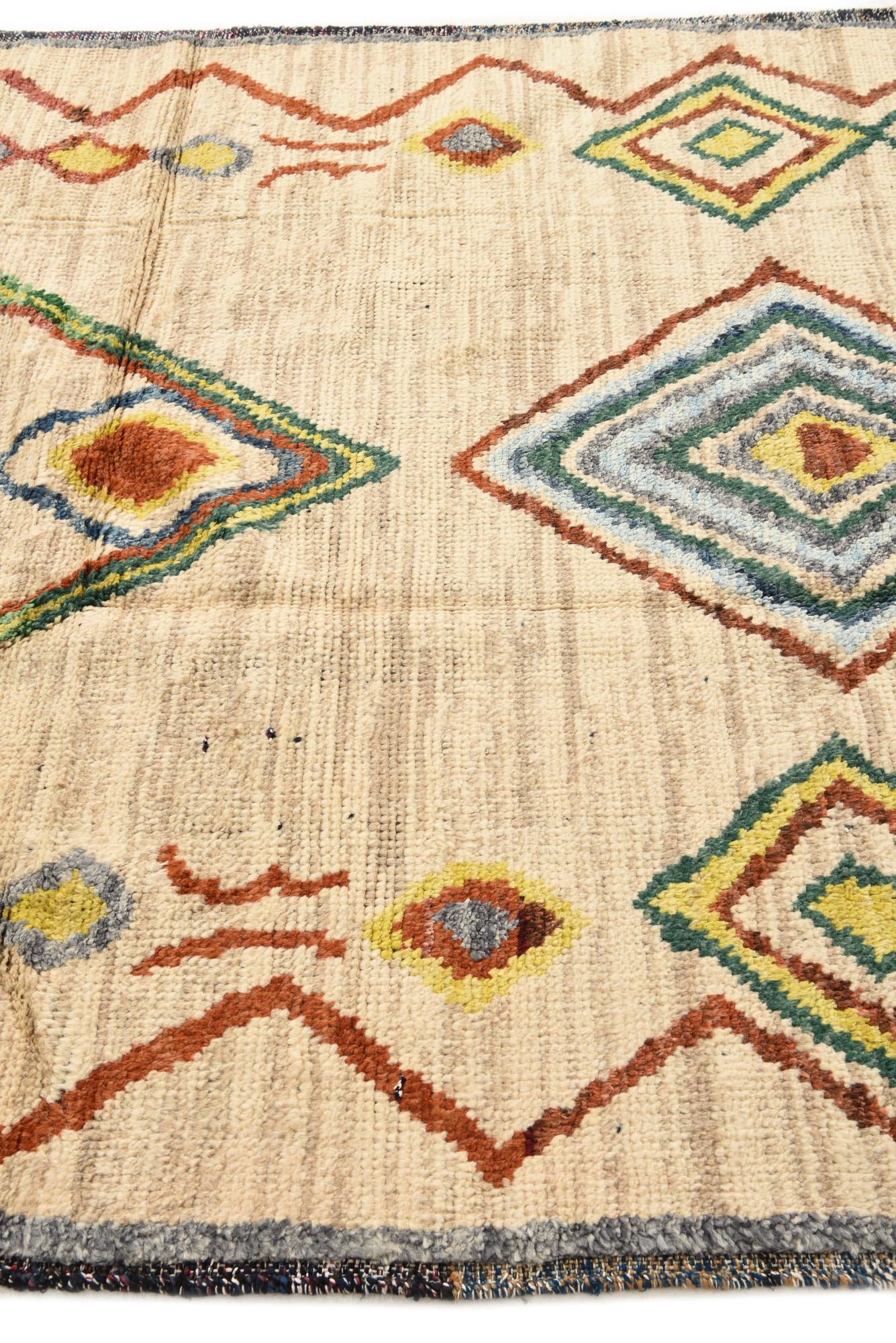 5' 11 x 9' Hand Knotted Moroccan Wool Rug