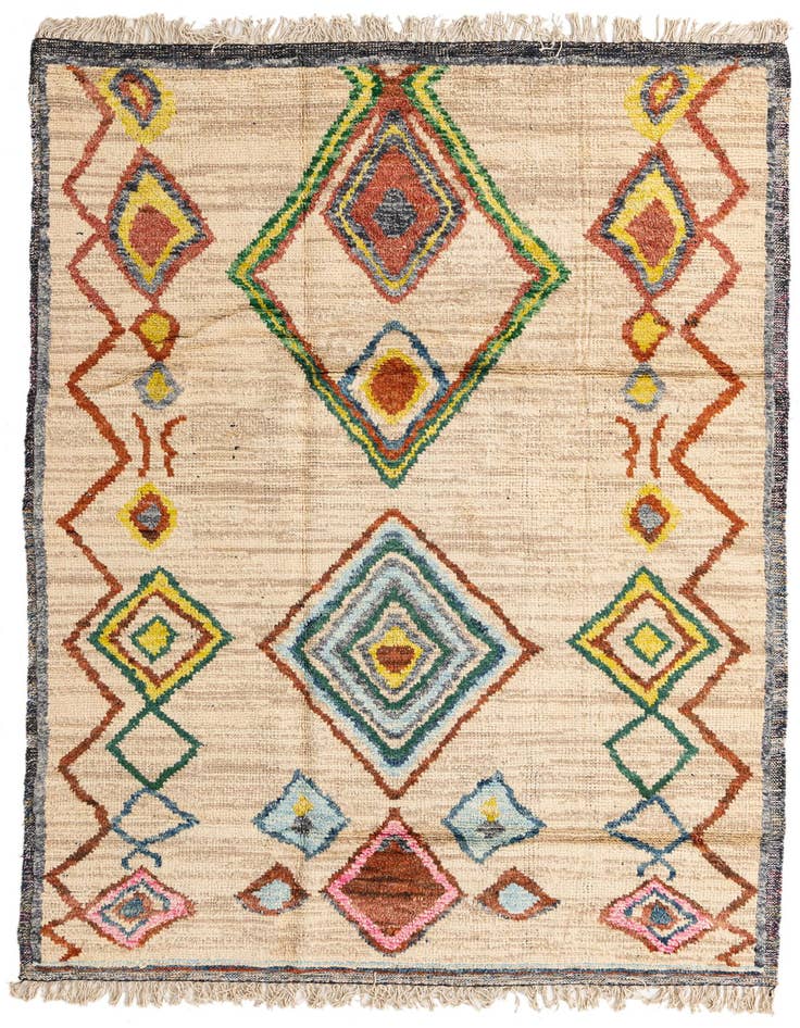 Detail image of 5' 11 x 9' Hand Knotted Moroccan Wool Rug