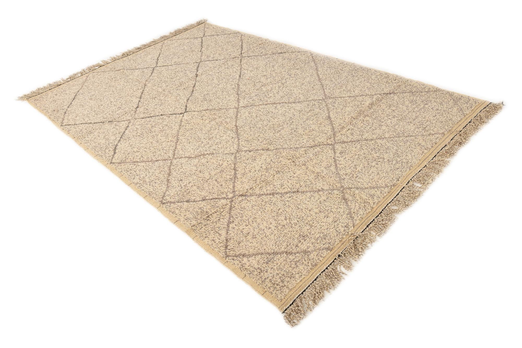6' 2 x 9' 3 Hand Knotted Moroccan Wool Rug