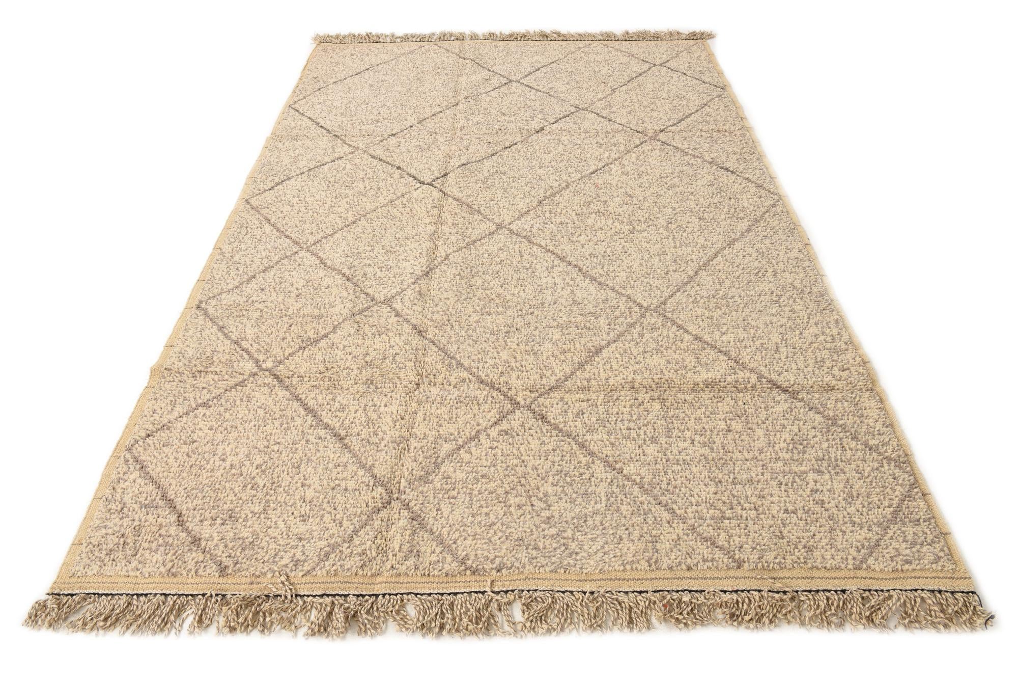 6' 2 x 9' 3 Hand Knotted Moroccan Wool Rug
