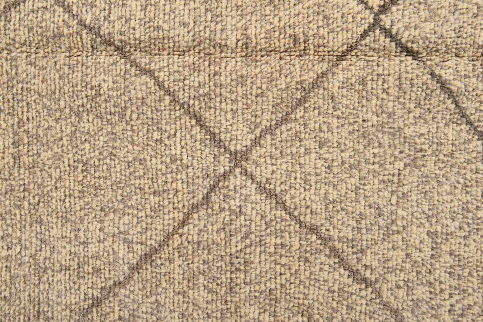 6' 2 x 9' 3 Hand Knotted Moroccan Wool Rug