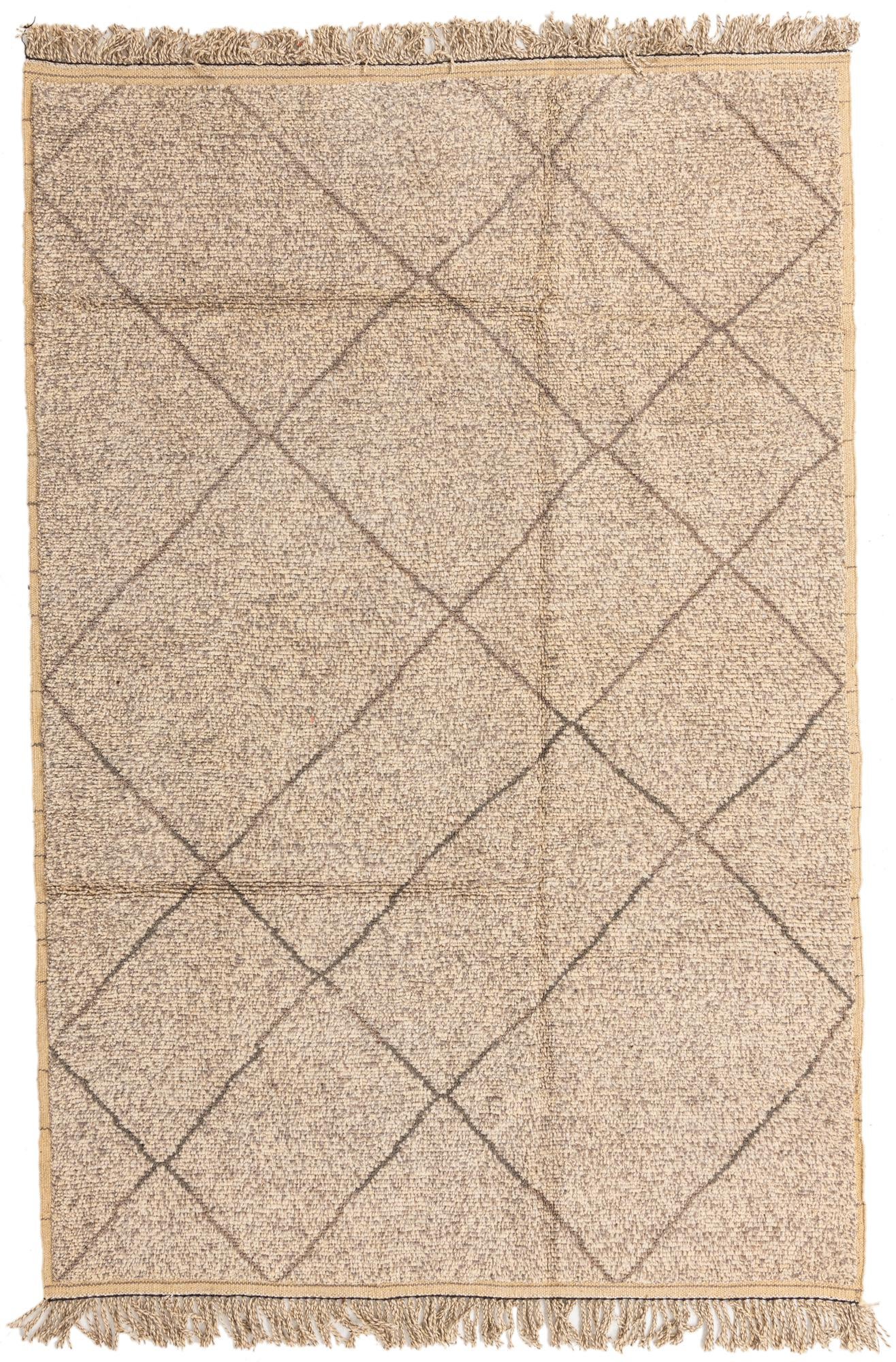 6' 2 x 9' 3 Hand Knotted Moroccan Wool Rug