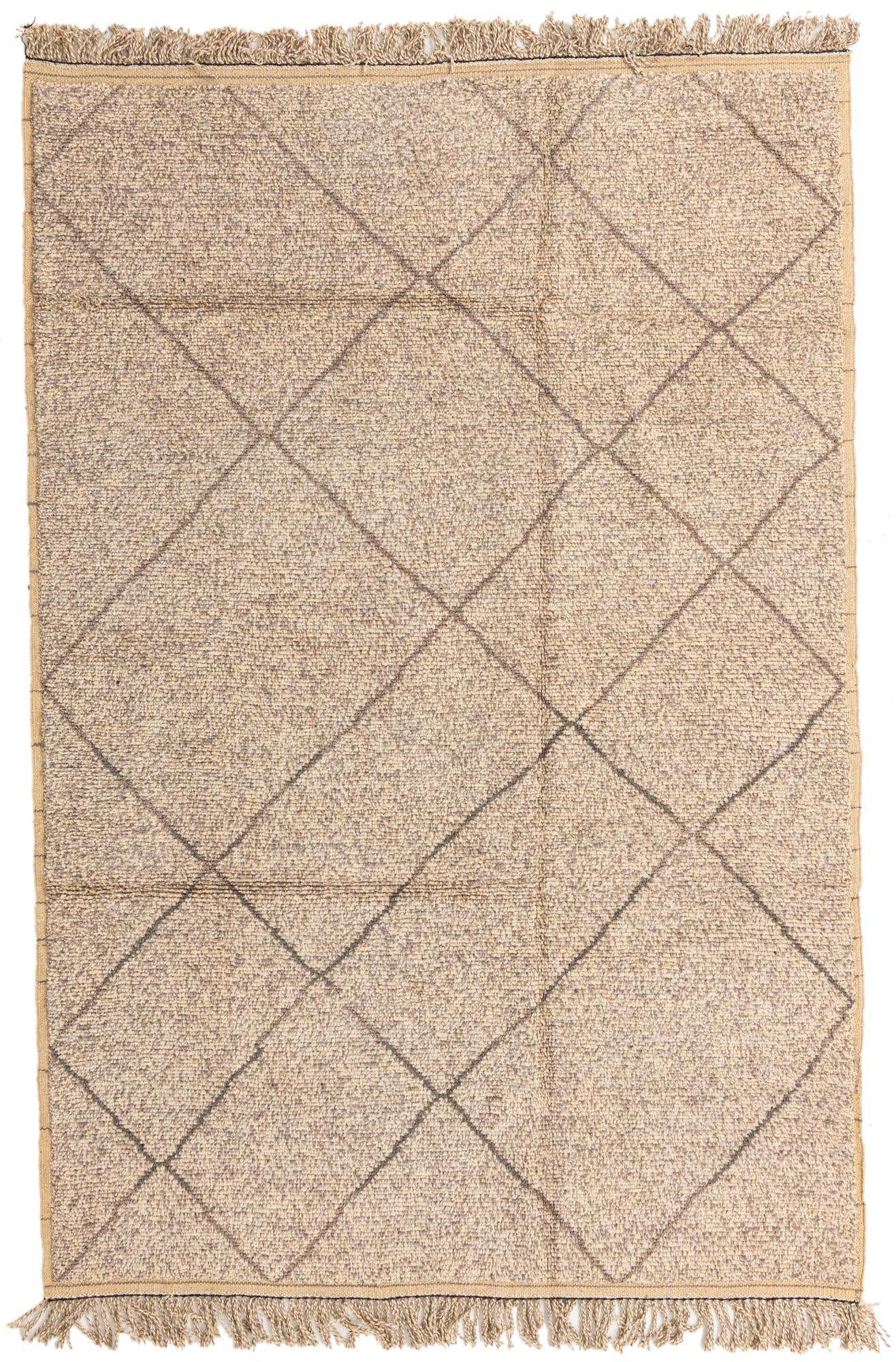 6' 2 x 9' 3 Hand Knotted Moroccan Wool Rug