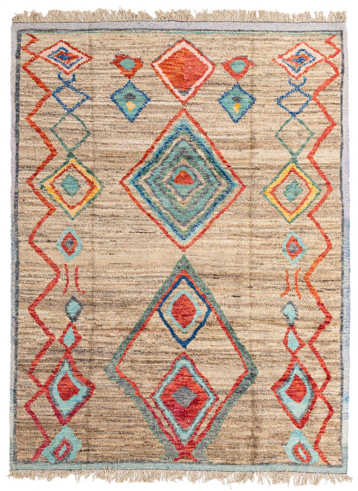 8' x 10' 8 Hand Knotted Moroccan Wool Rug