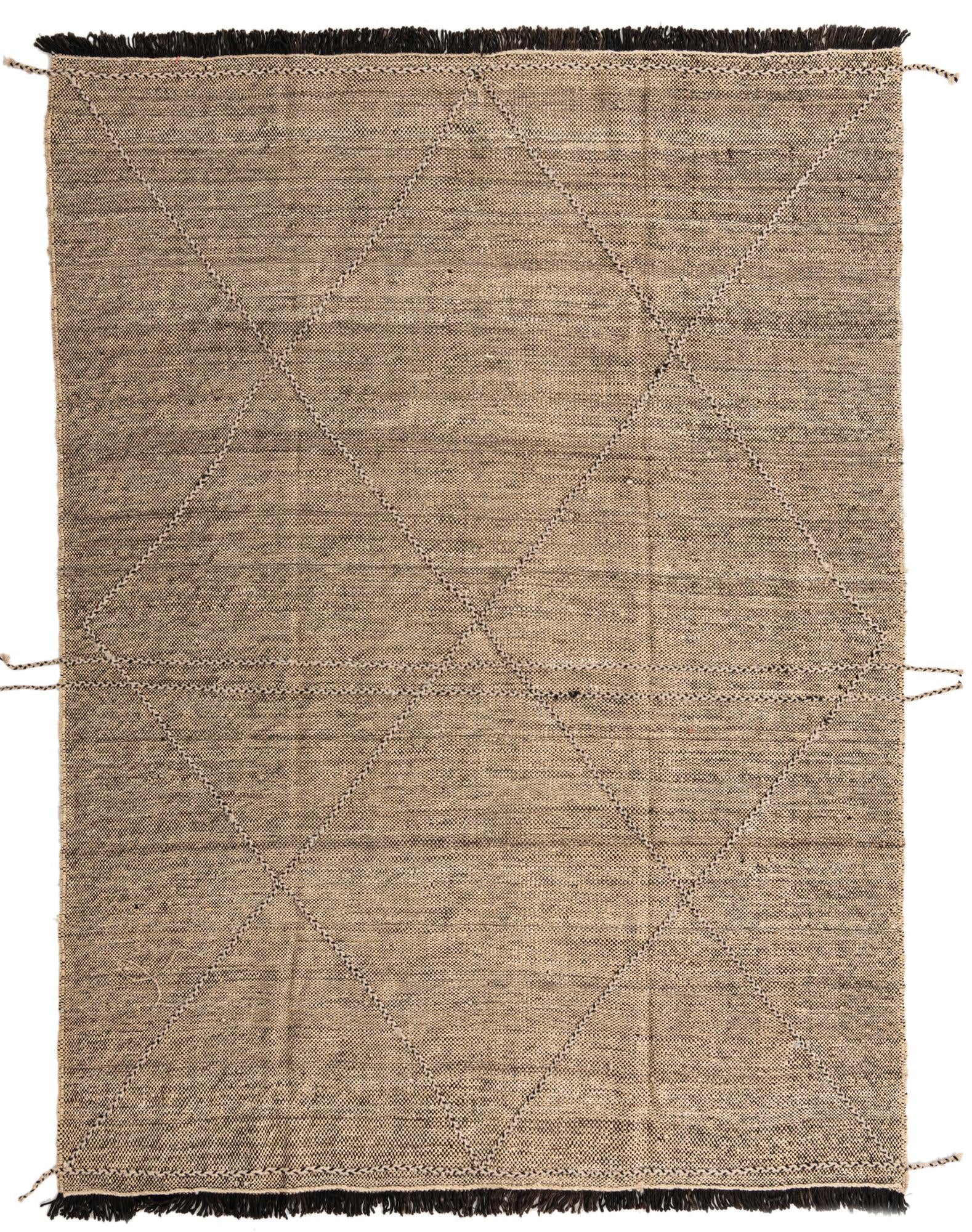 7' x 9' 5 Hand Knotted Moroccan Wool Rug