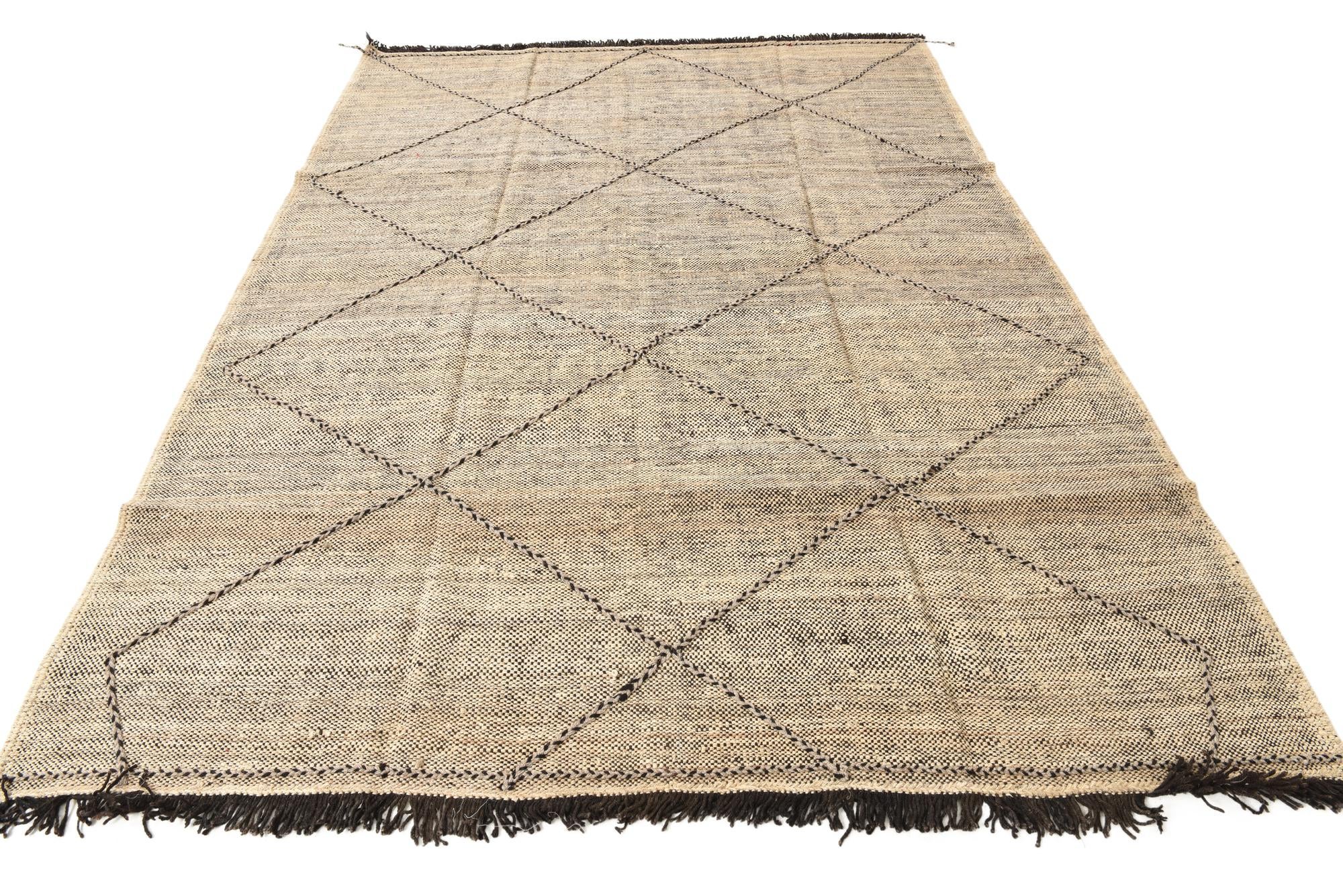 6' 10 x 9' 3 Hand Knotted Moroccan Wool Rug
