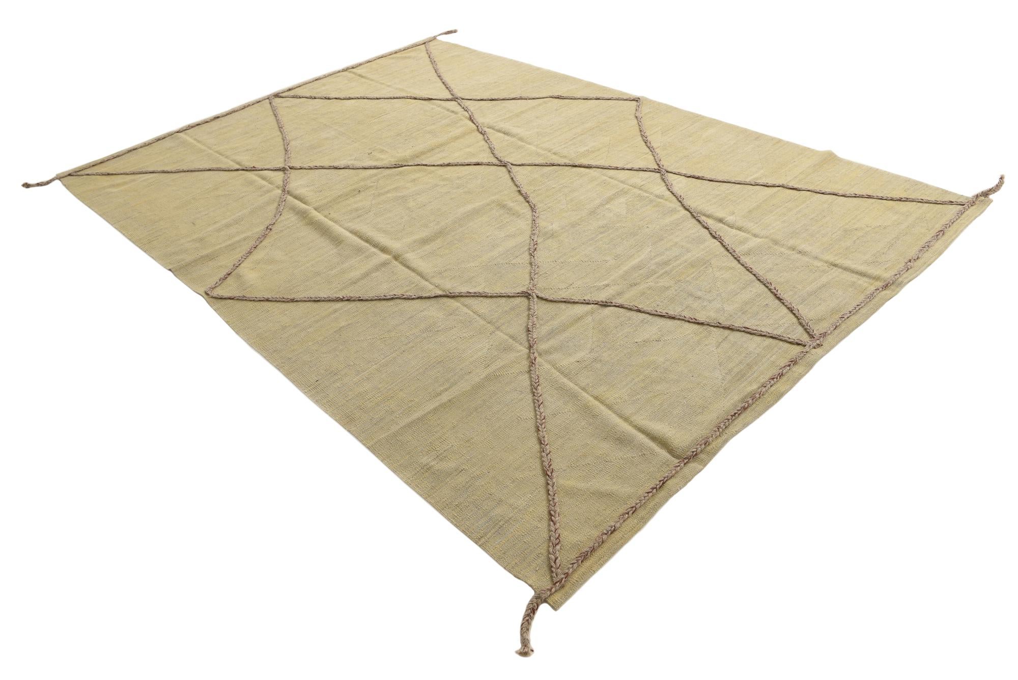 6' 9 x 9' 8 Hand Knotted Moroccan Wool Rug