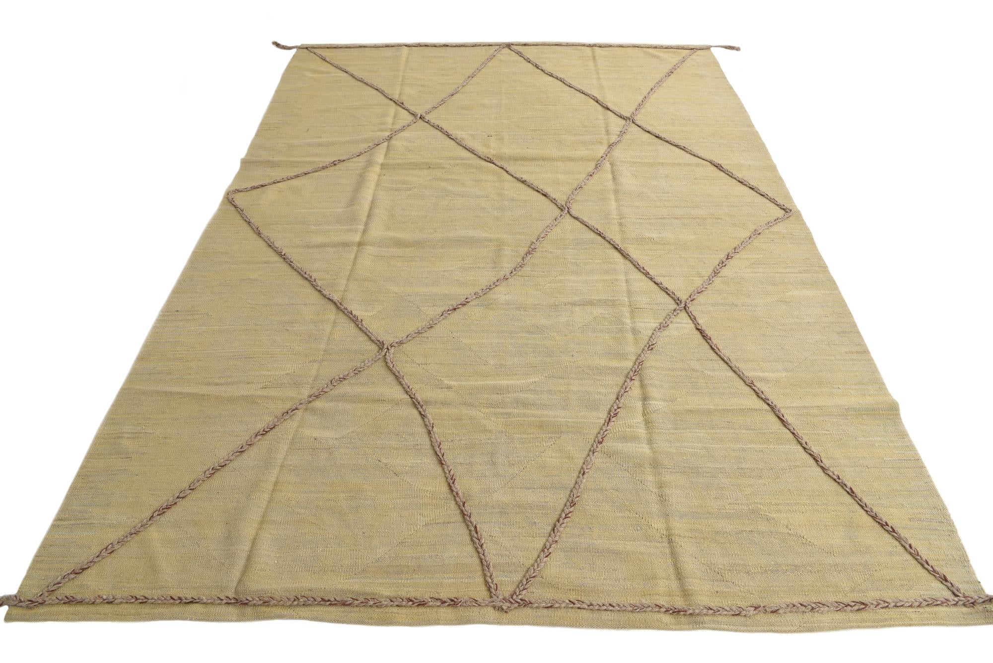 6' 9 x 9' 8 Hand Knotted Moroccan Wool Rug