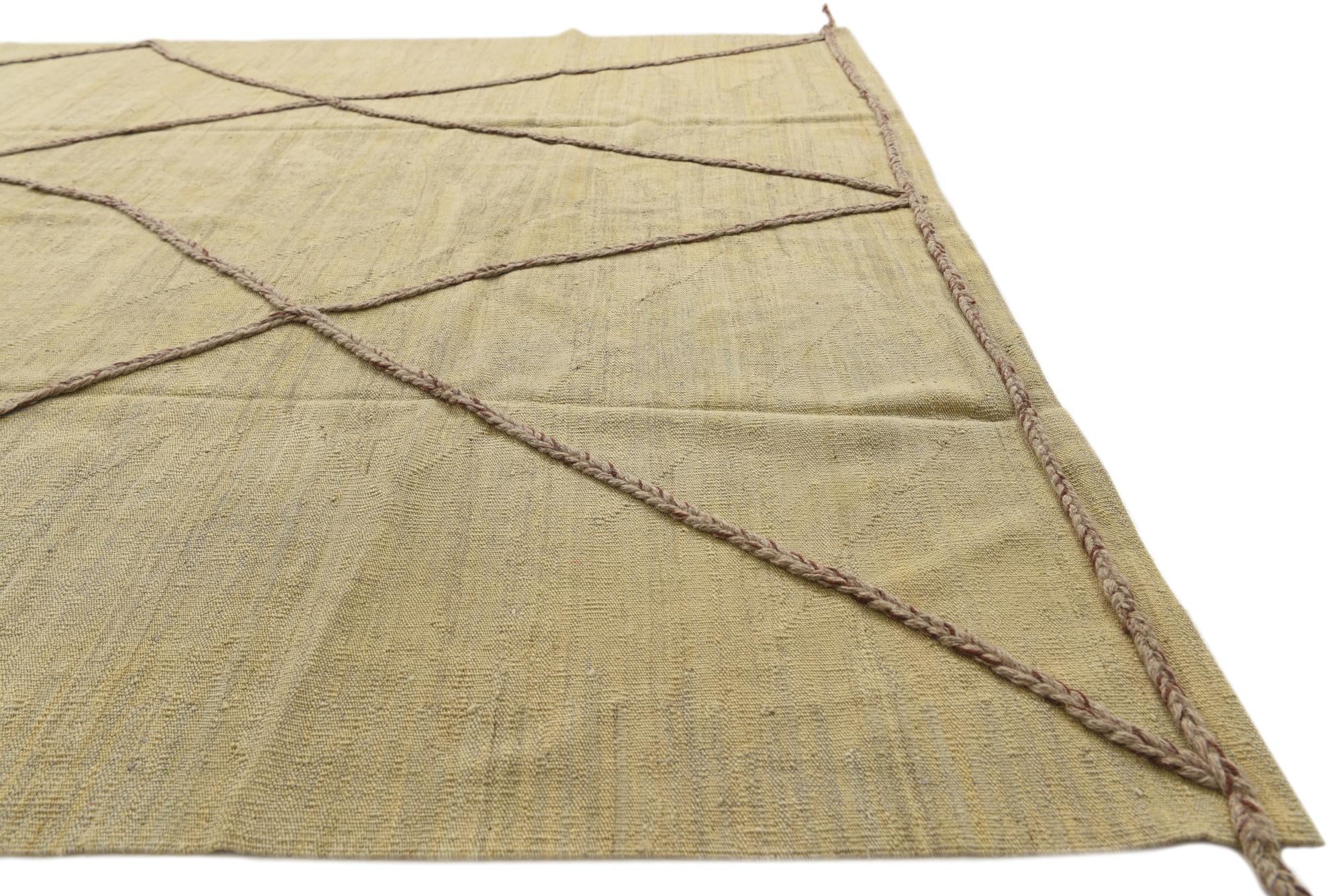 6' 9 x 9' 8 Hand Knotted Moroccan Wool Rug
