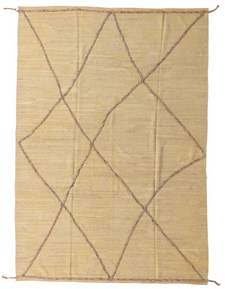 Detail image of 6' 9 x 9' 8 Hand Knotted Moroccan Wool Rug