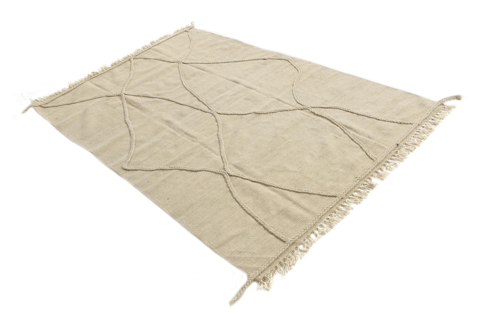 4' 2 x 6' 1 Hand Knotted Moroccan Wool Rug