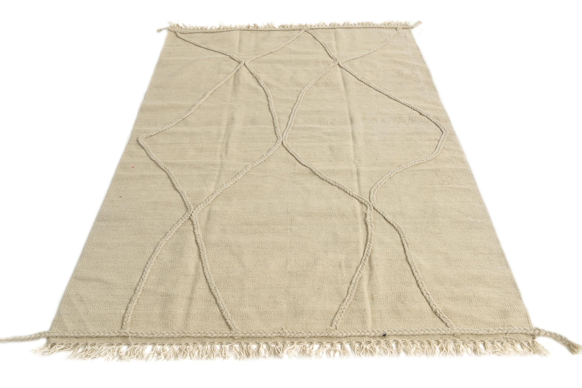 4' 2 x 6' 1 Hand Knotted Moroccan Wool Rug
