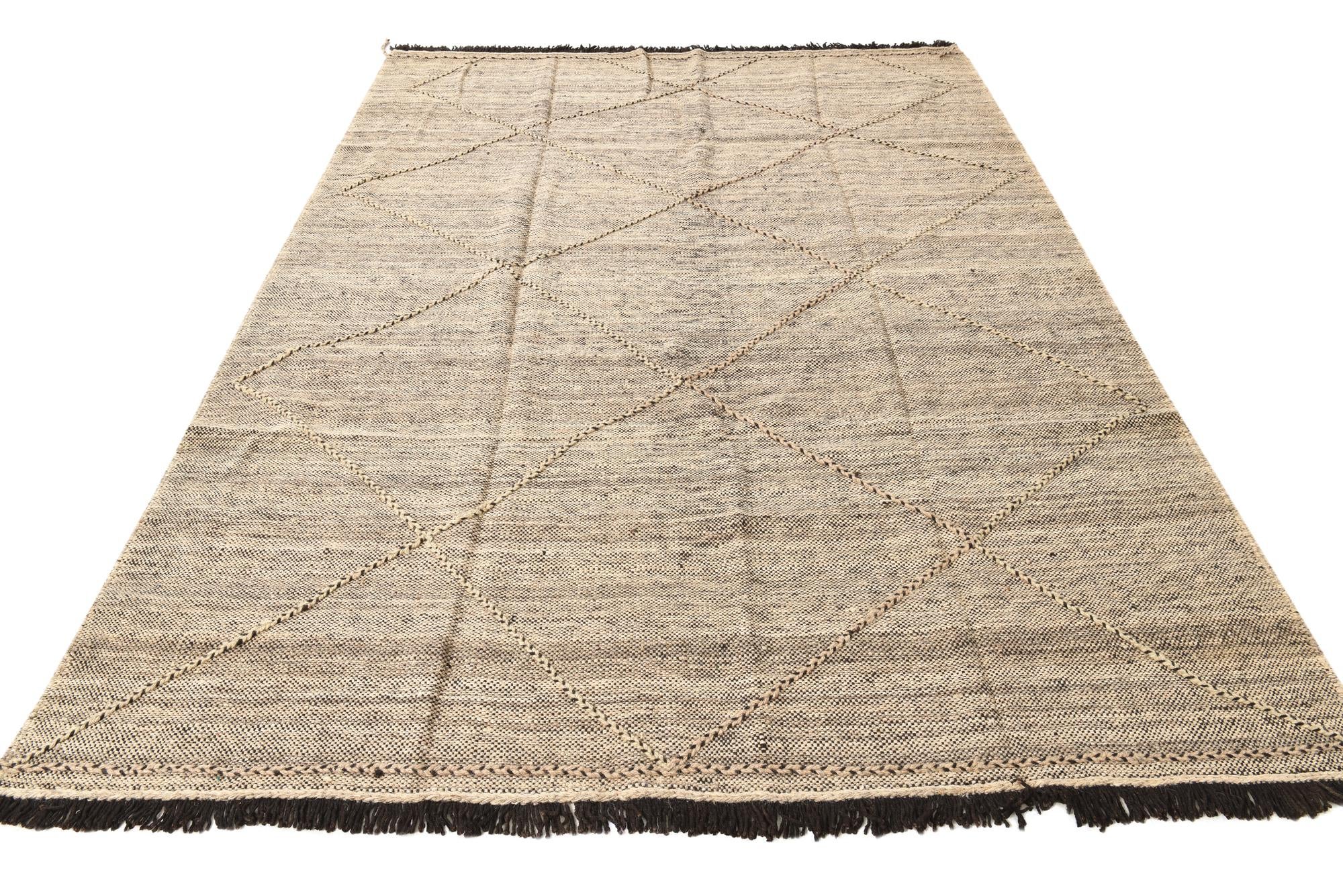 7' x 9' 7 Hand Knotted Moroccan Wool Rug