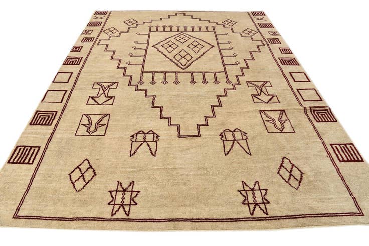 Detail image of 8' x 10' 9 Hand Knotted Moroccan Wool Rug