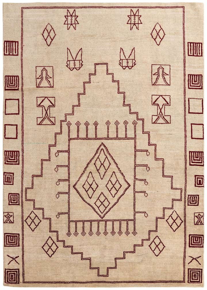 8' x 10' 9 Hand Knotted Moroccan Wool Rug