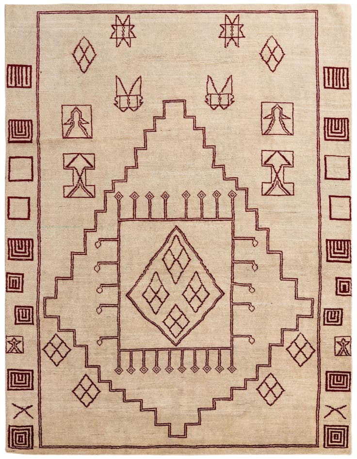 Detail image of 8' x 10' 9 Hand Knotted Moroccan Wool Rug