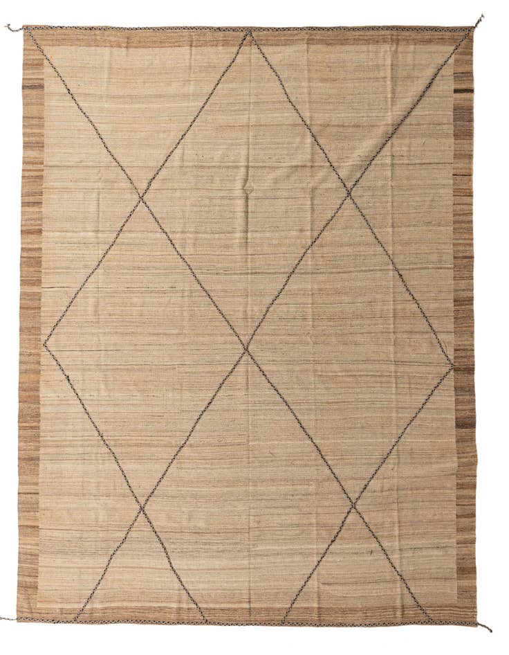 Detail image of 10' 9 x 11' 10 Hand Knotted Moroccan Wool Rug