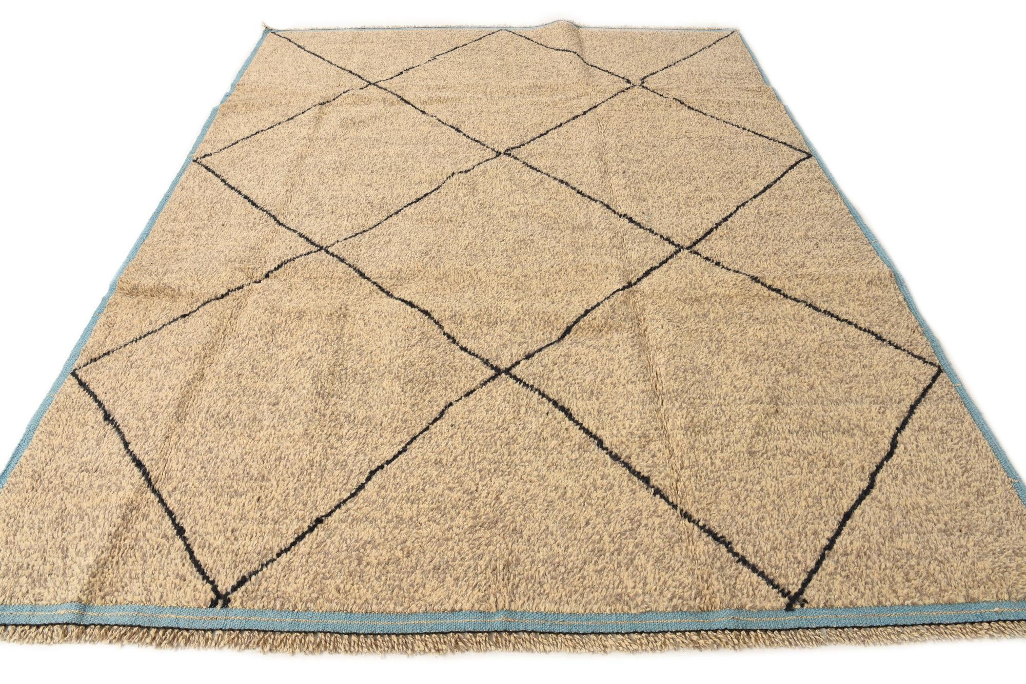8' x 10' 2 Hand Knotted Moroccan Wool Rug