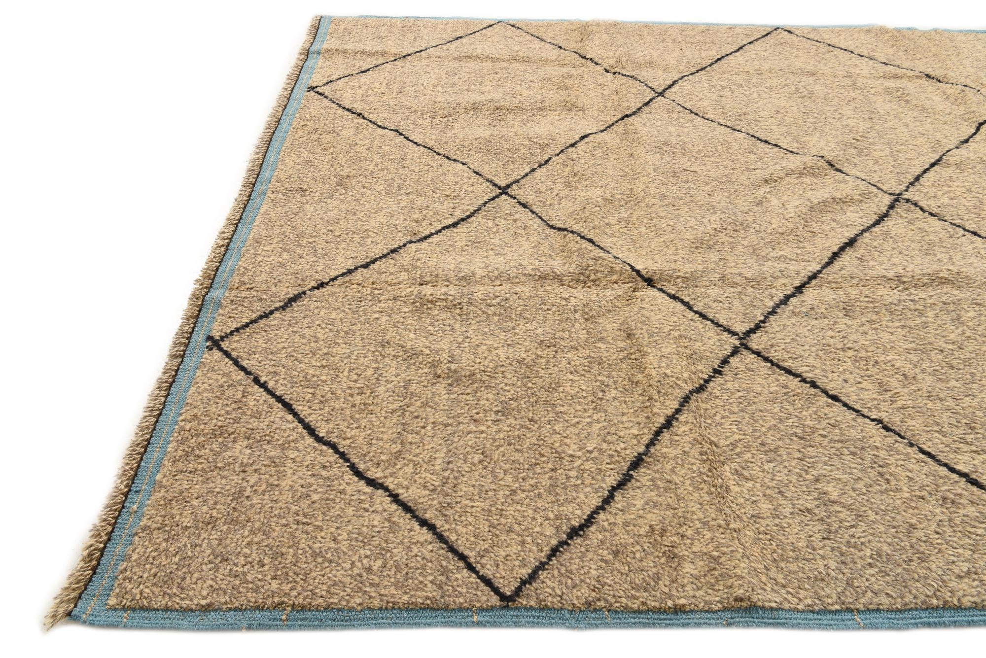 8' x 10' 2 Hand Knotted Moroccan Wool Rug