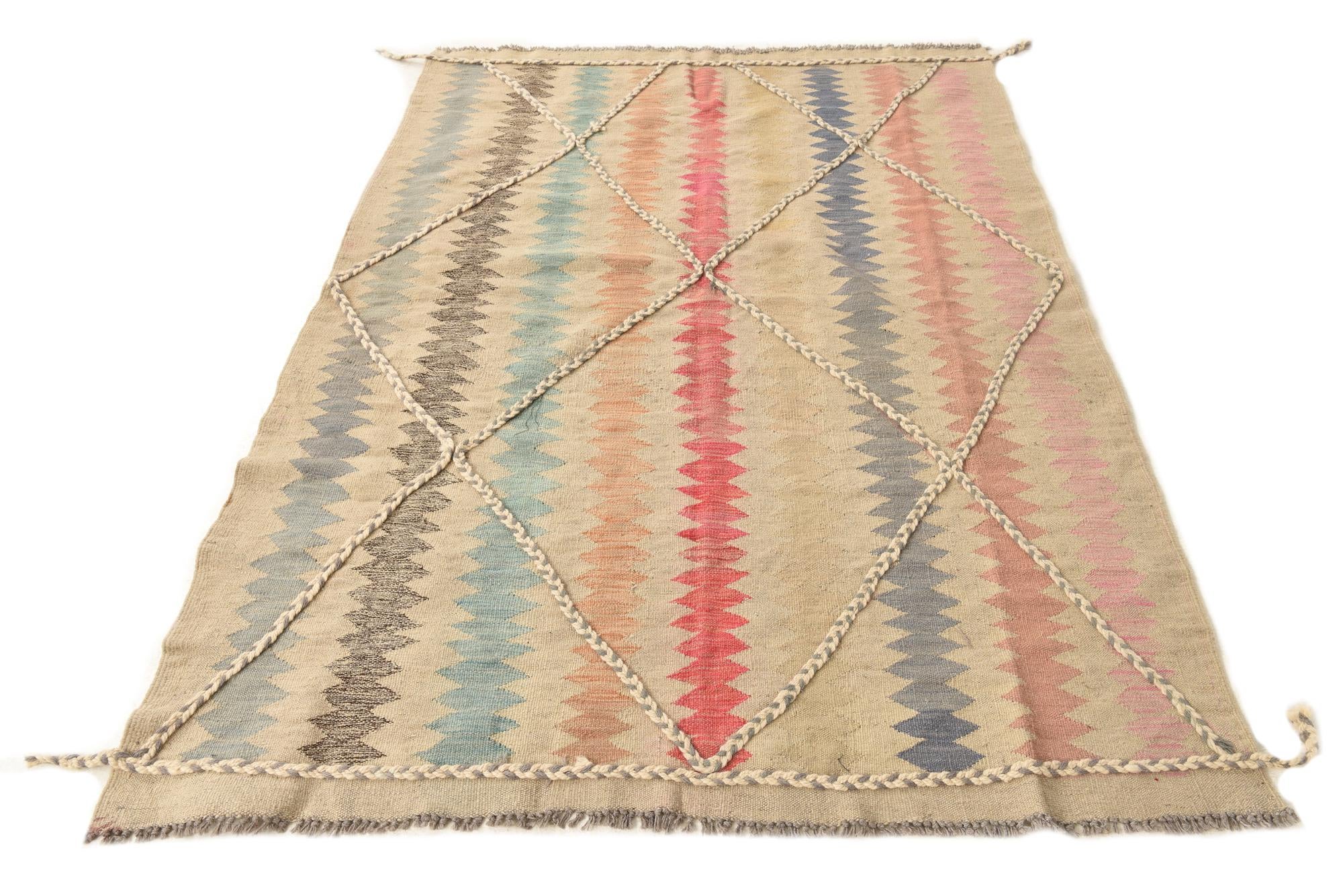 4' 8 x 6' 6 Hand Knotted Moroccan Wool Rug