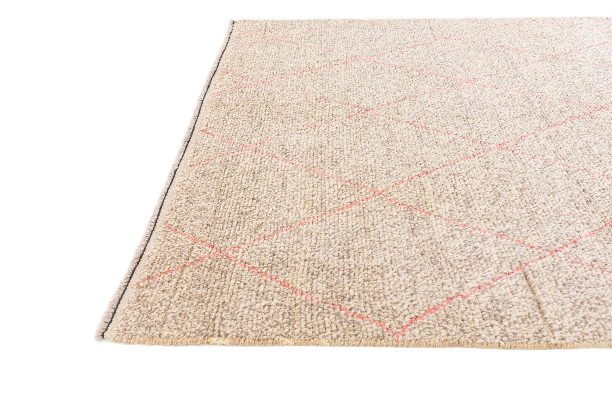5' 9 x 7' Hand Knotted Moroccan Wool Rug