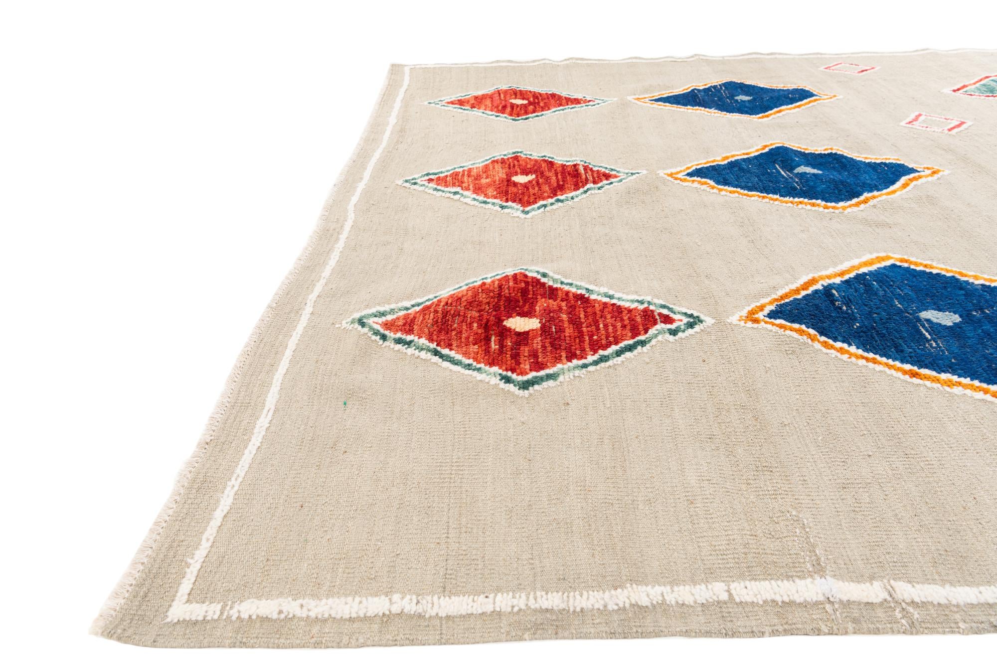 8' 2 x 10' 8 Hand Knotted Moroccan Wool Rug