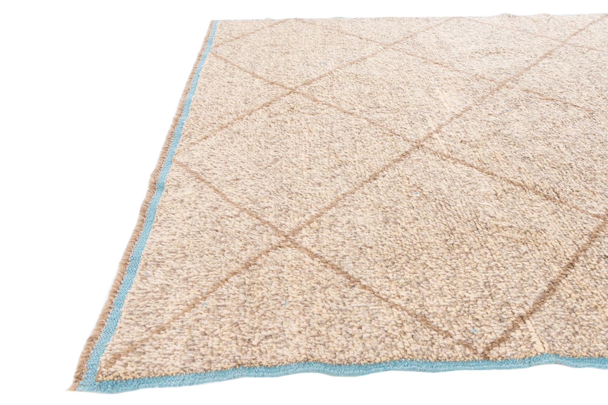 5' 10 x 9' 2 Hand Knotted Moroccan Wool Rug