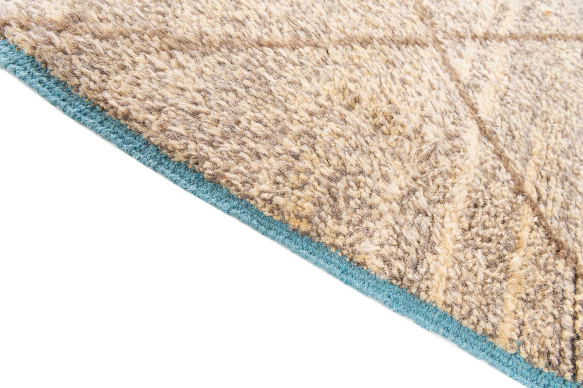 5' 10 x 9' 2 Hand Knotted Moroccan Wool Rug
